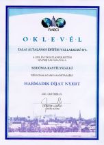 2001 Ingatlanfejlesztői Nívódíj - Szidónia Kastélyszálló