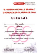 Bramac Nemzetközi Tetőfedő Olimpia - I. helyezés - 2002